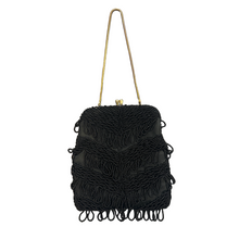 Load image into Gallery viewer, Black Beaded Evening Bag
