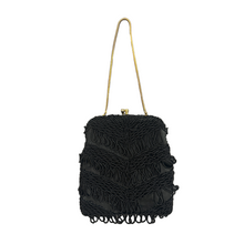 Load image into Gallery viewer, Black Beaded Evening Bag
