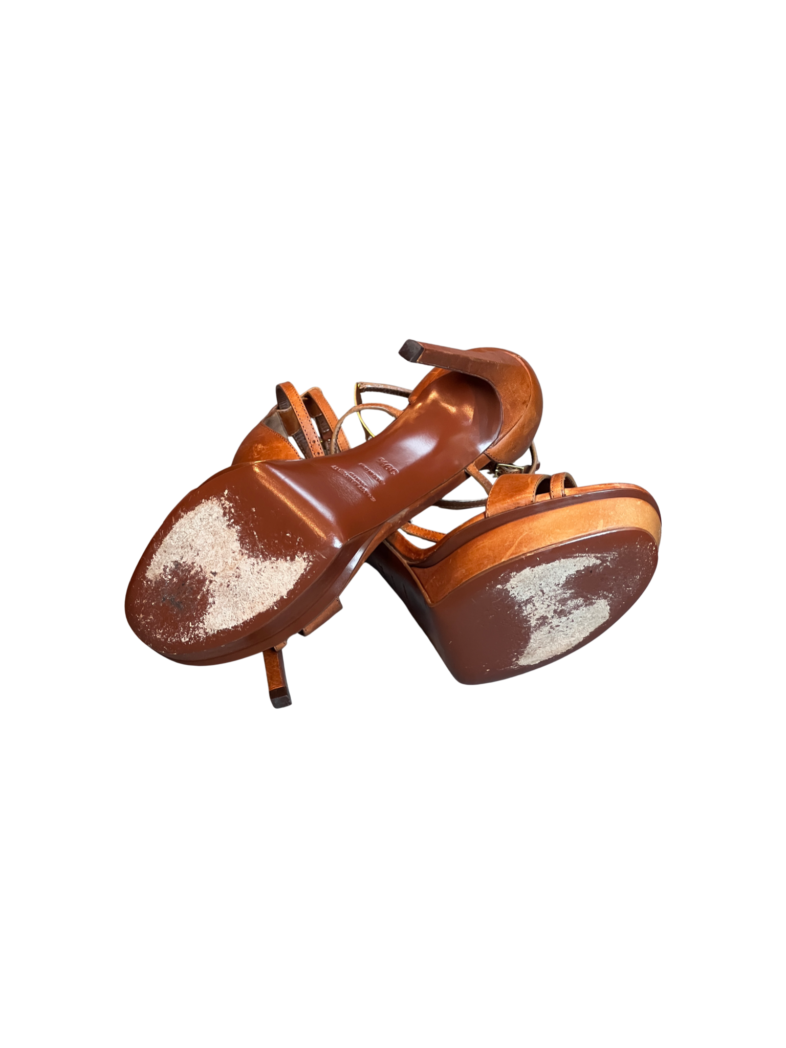 Saint Laurent Tan Strappy Heels