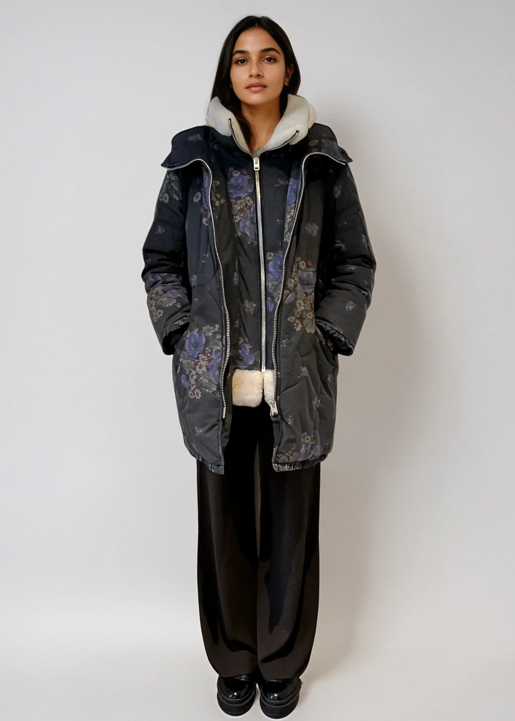 Coach Hooded Printed Puffer Coat