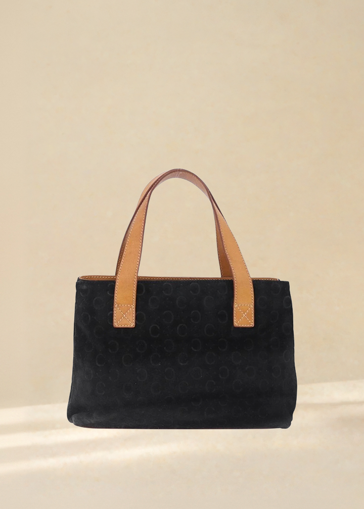 Celine Black Monogram Suede Handbag