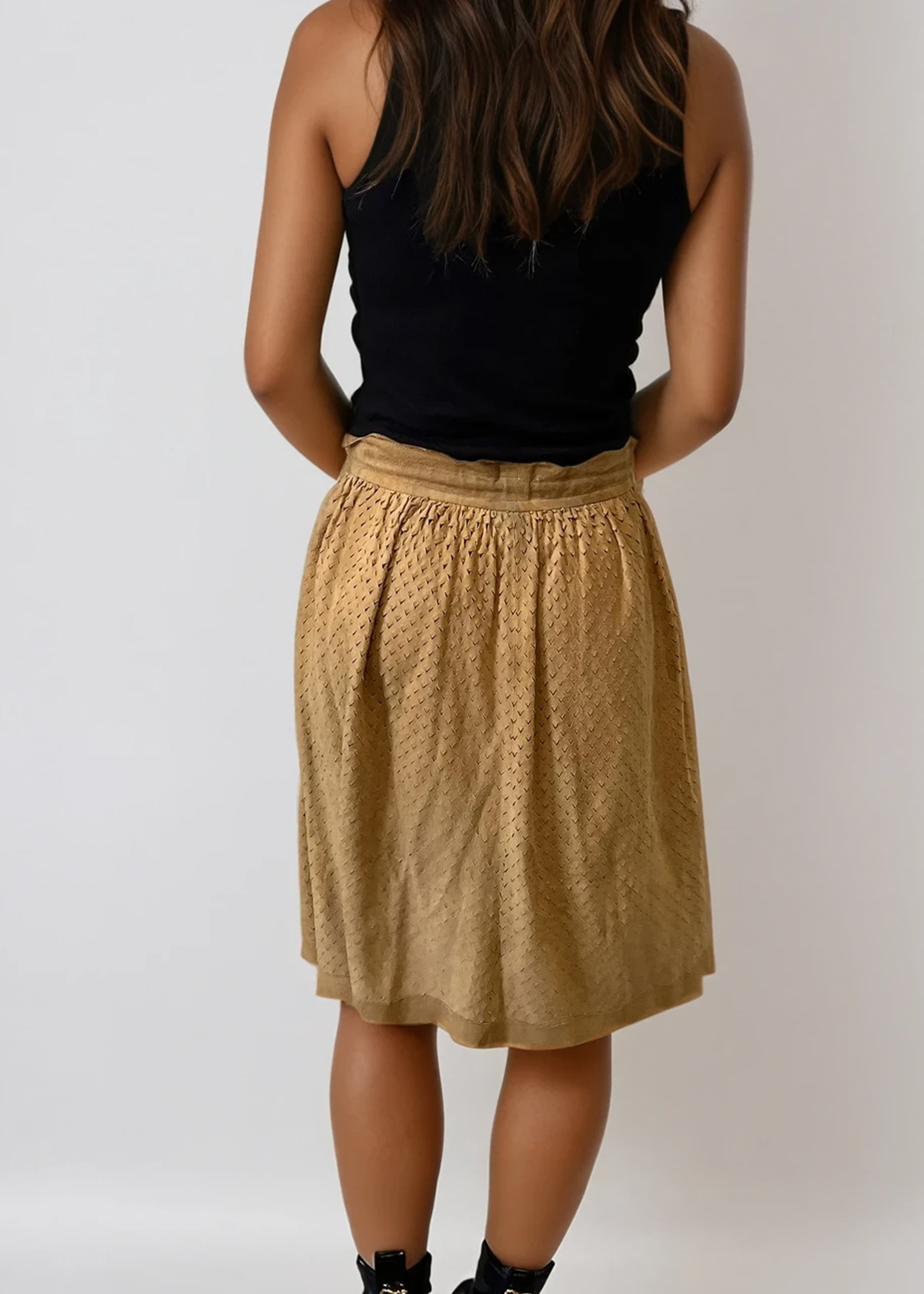 Fendi Suede Button Skirt