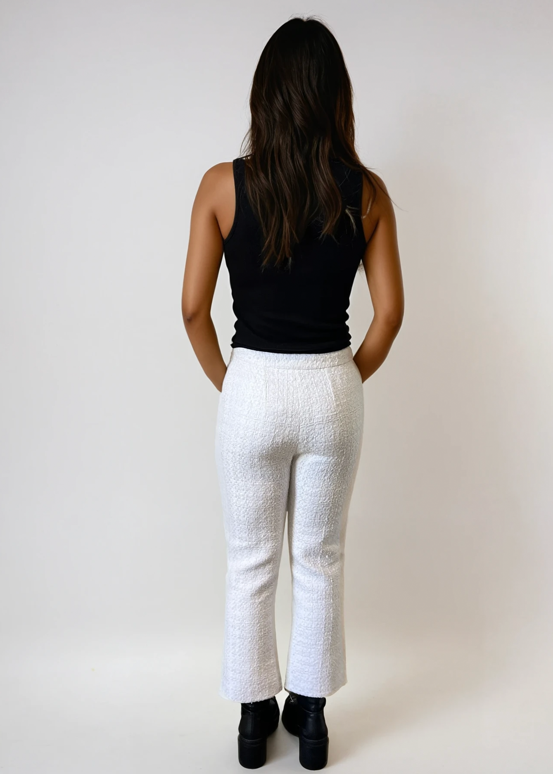 Balmain White Tweed Pants