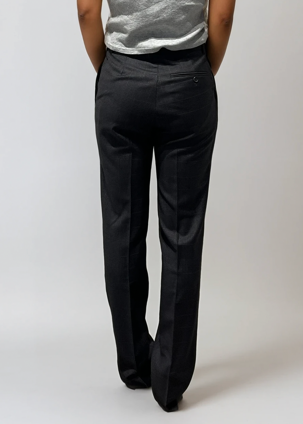 Calvin Klein Grey Plaid Trousers