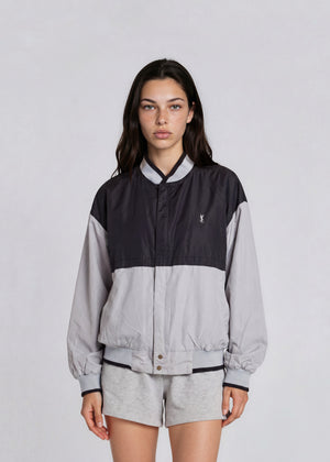 YSL Grey and Black Contrast Bomber