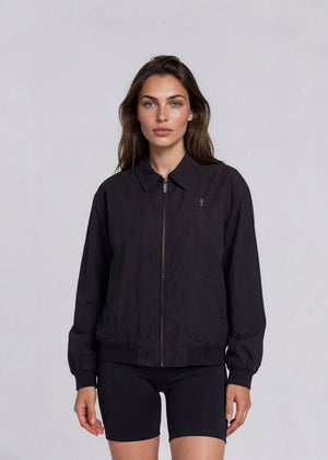 YSL Black Collared Zip Bomber
