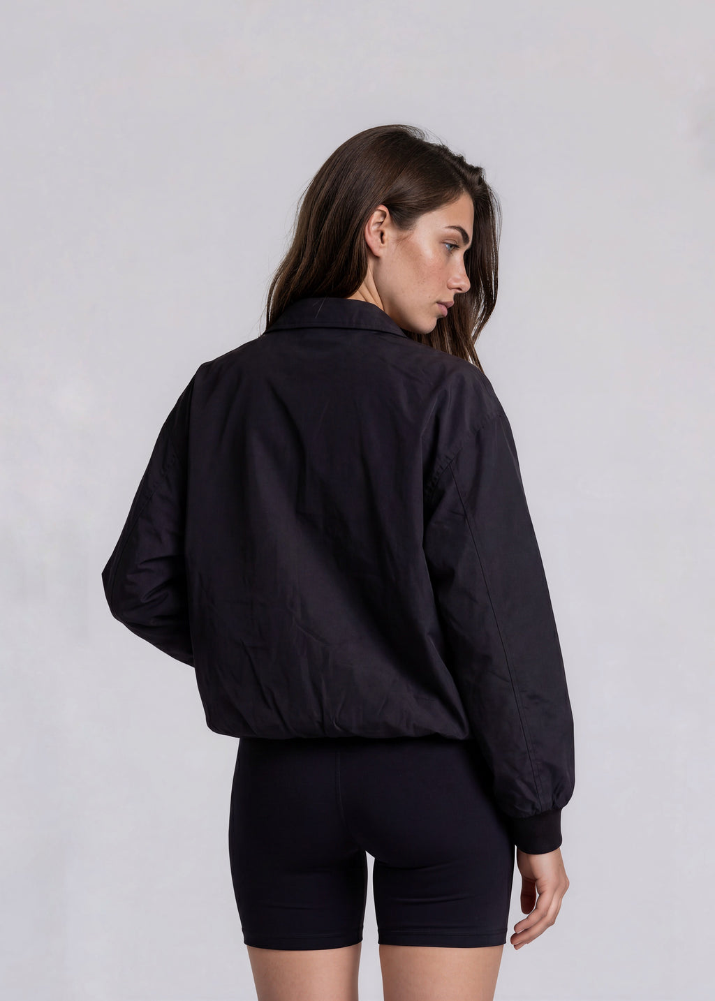 YSL Black Plaid Trim Bomber