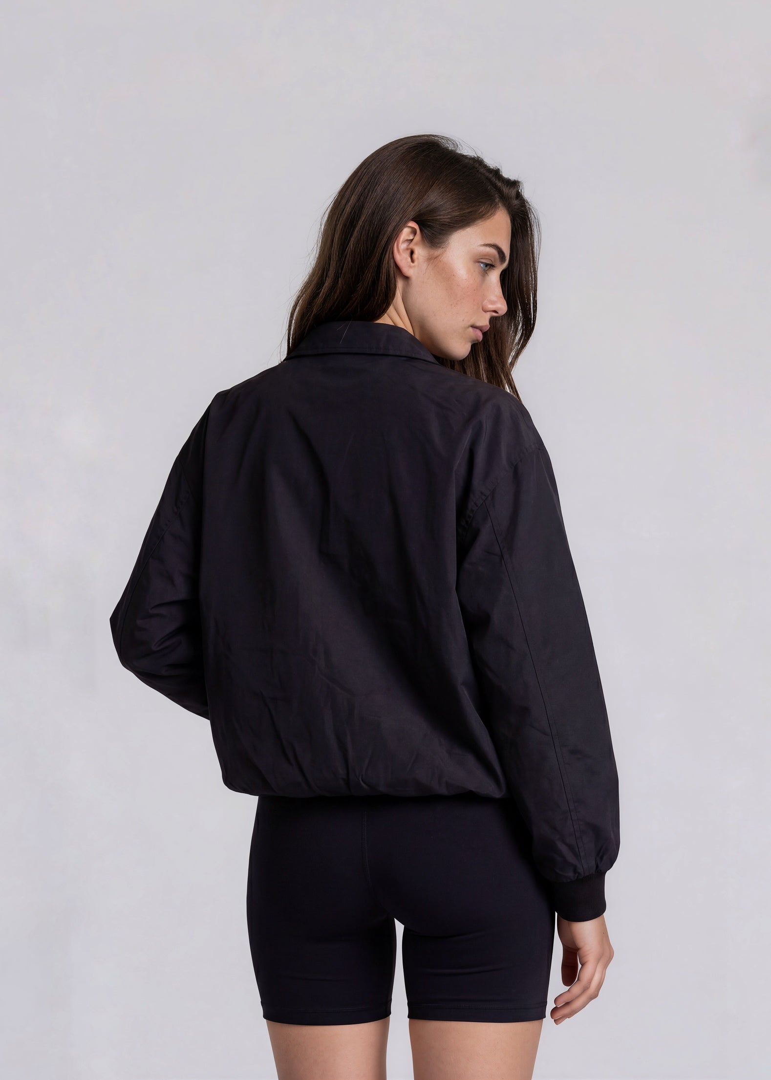 YSL Black Plaid Trim Bomber