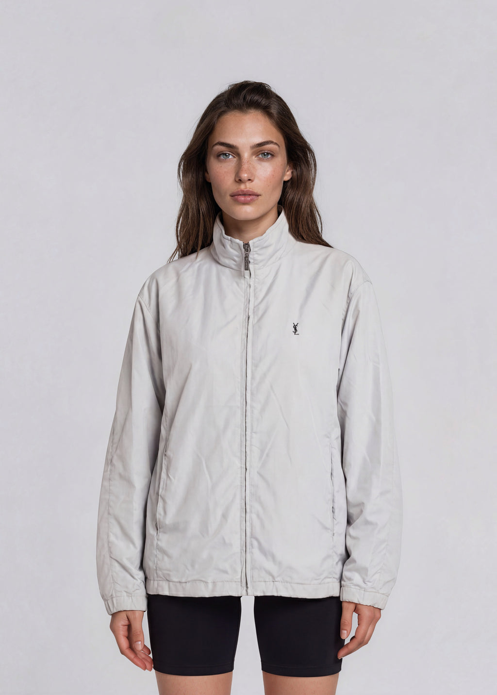 YSL Light Grey Zip Bomber