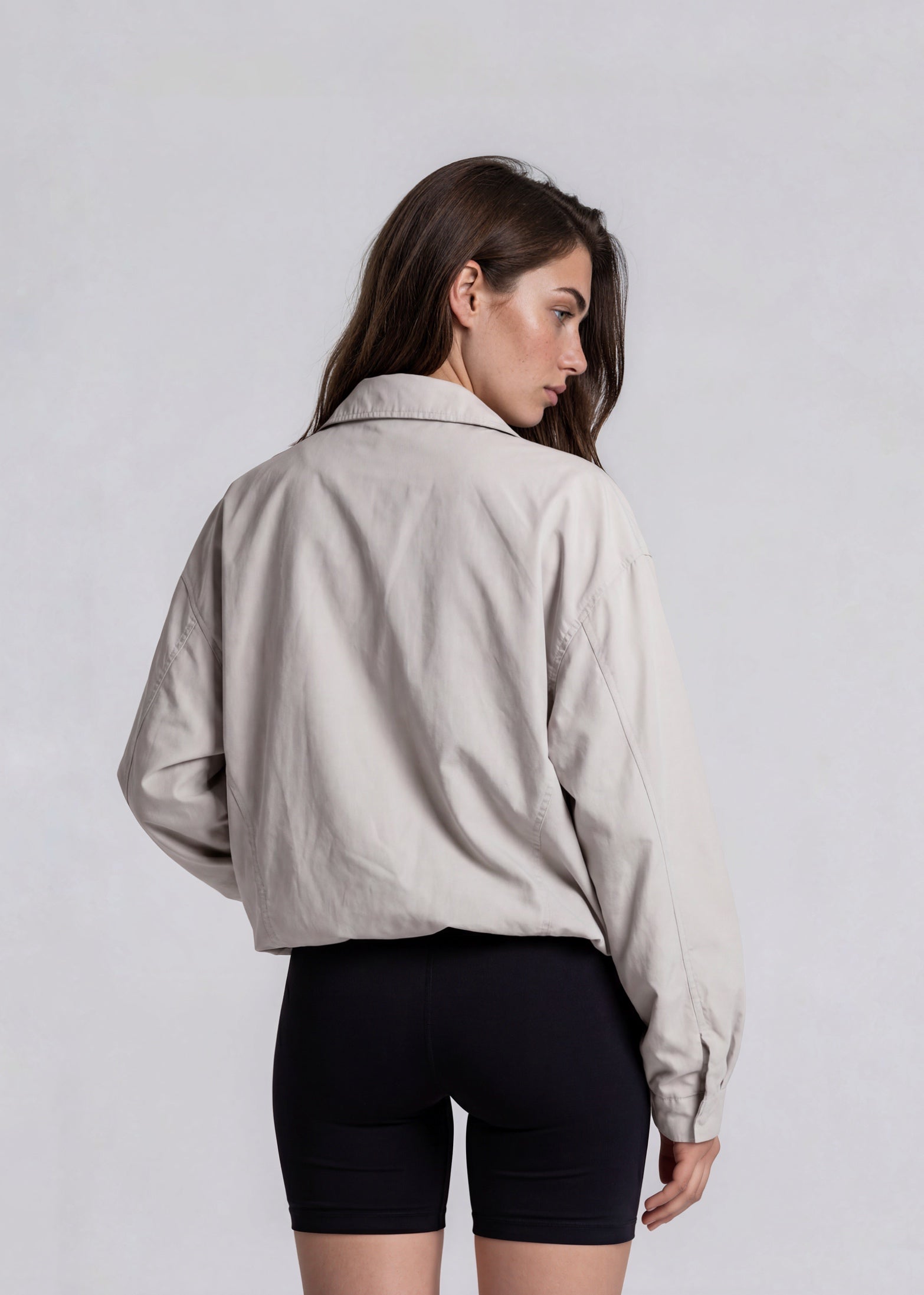 YSL Light Grey Collared Bomber