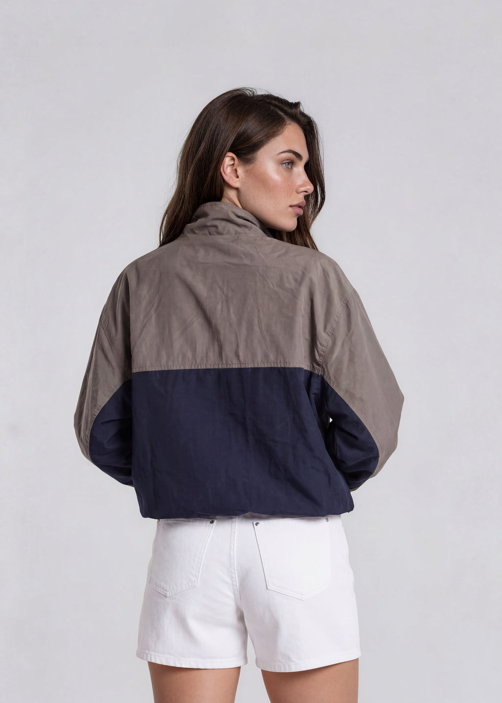YSL Dark Grey and Navy Contrast Bomber