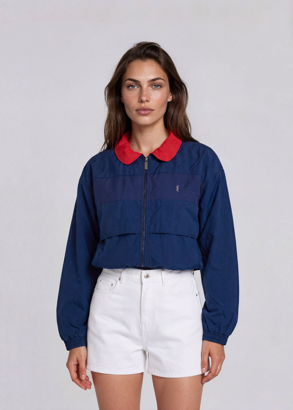 YSL Navy Bomber with Red Collar