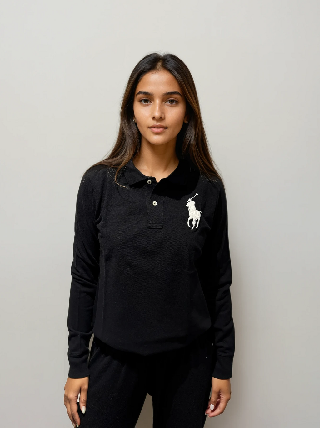 Ralph Lauren Black Long Sleeve Polo