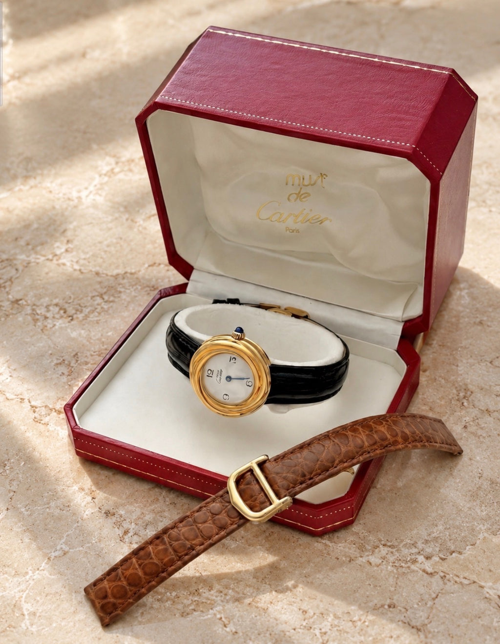 Cartier Leather Band Watch