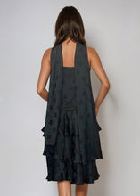 Load image into Gallery viewer, Polka Dot Black Silk Ruffle Dress
