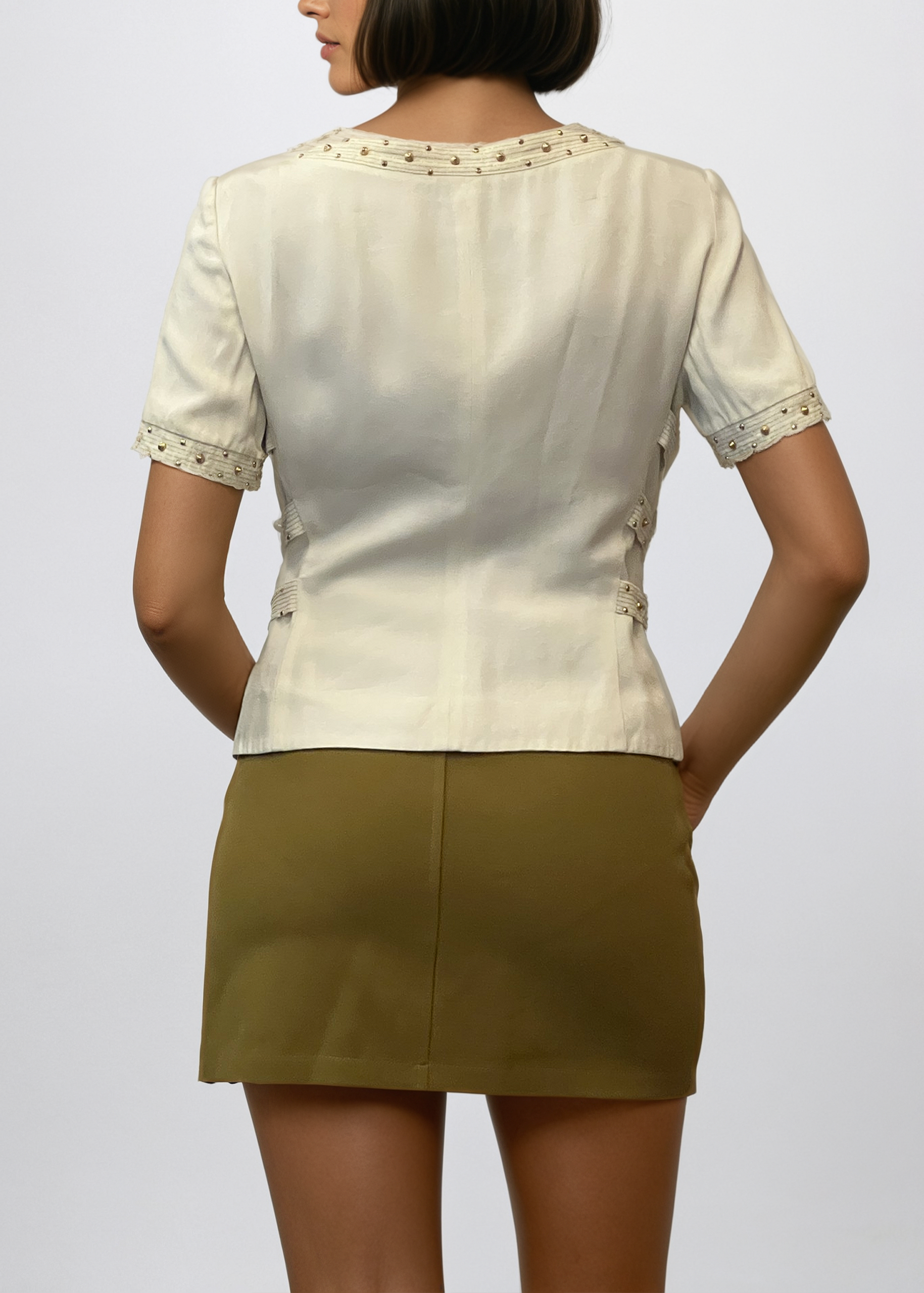 Versace Cream Button Vest