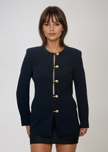 Load image into Gallery viewer, Oliver Valentino Navy and Gold Blazer
