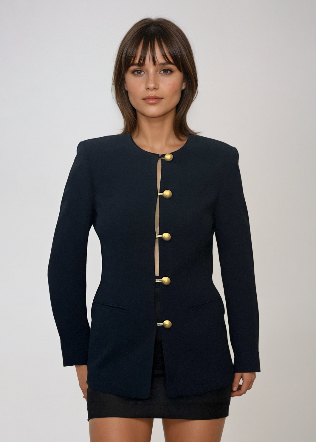 Oliver Valentino Navy and Gold Blazer