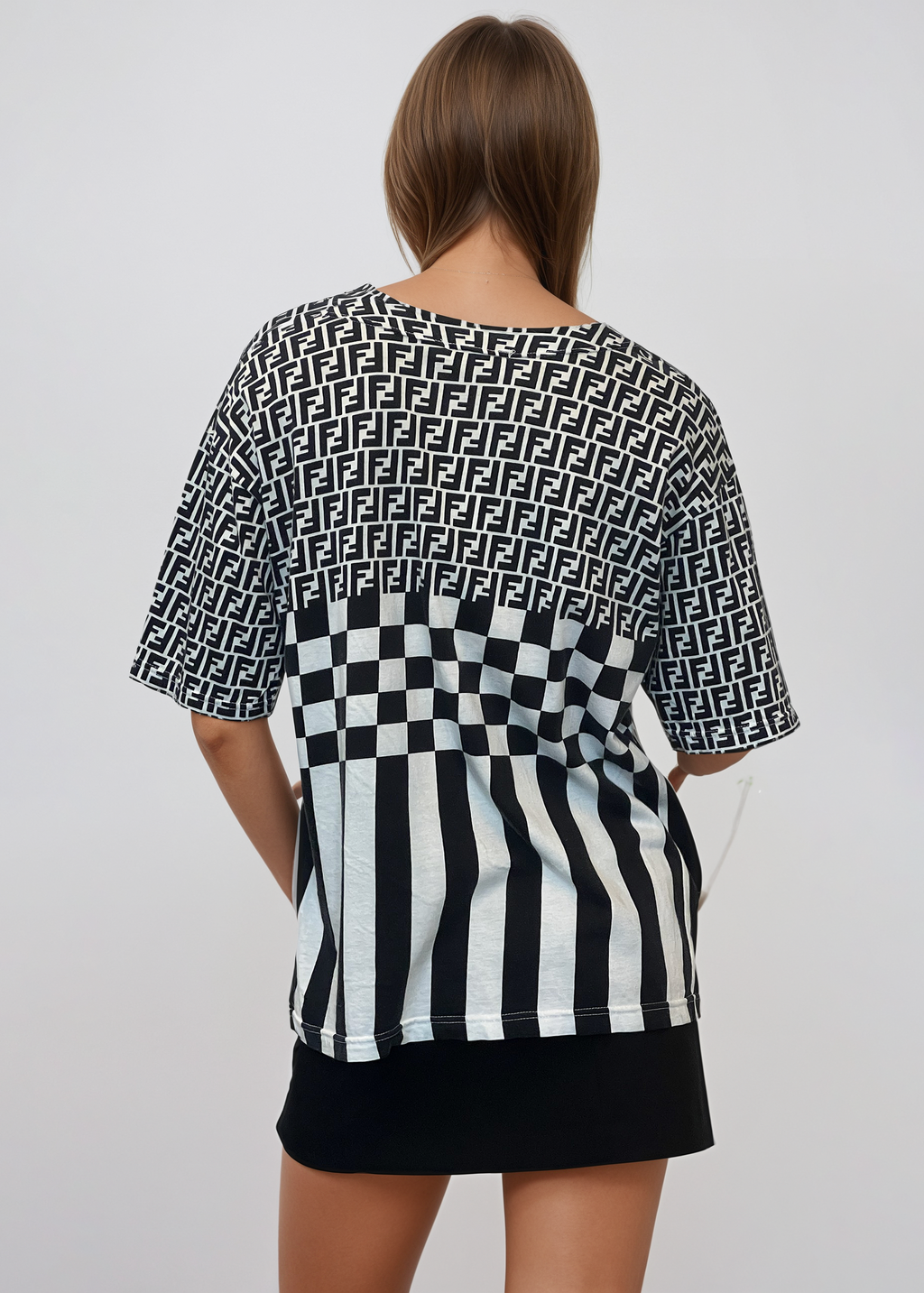 Fendi Black and White Logo Tee