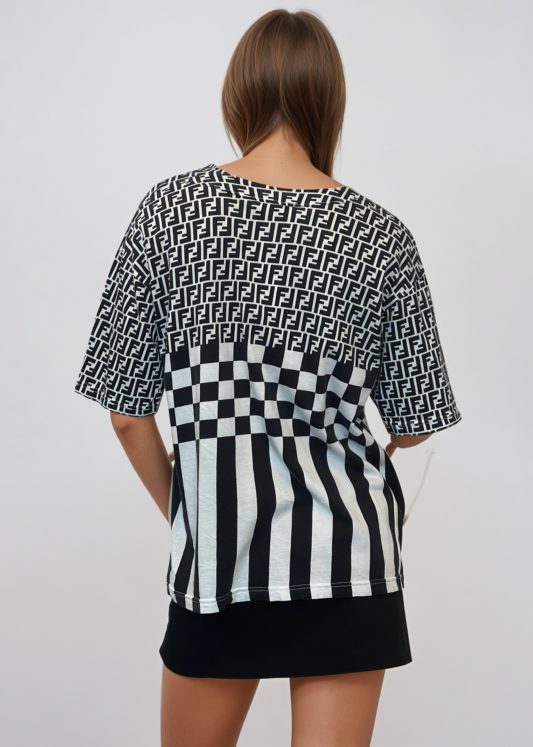 Fendi Black and White Logo Tee