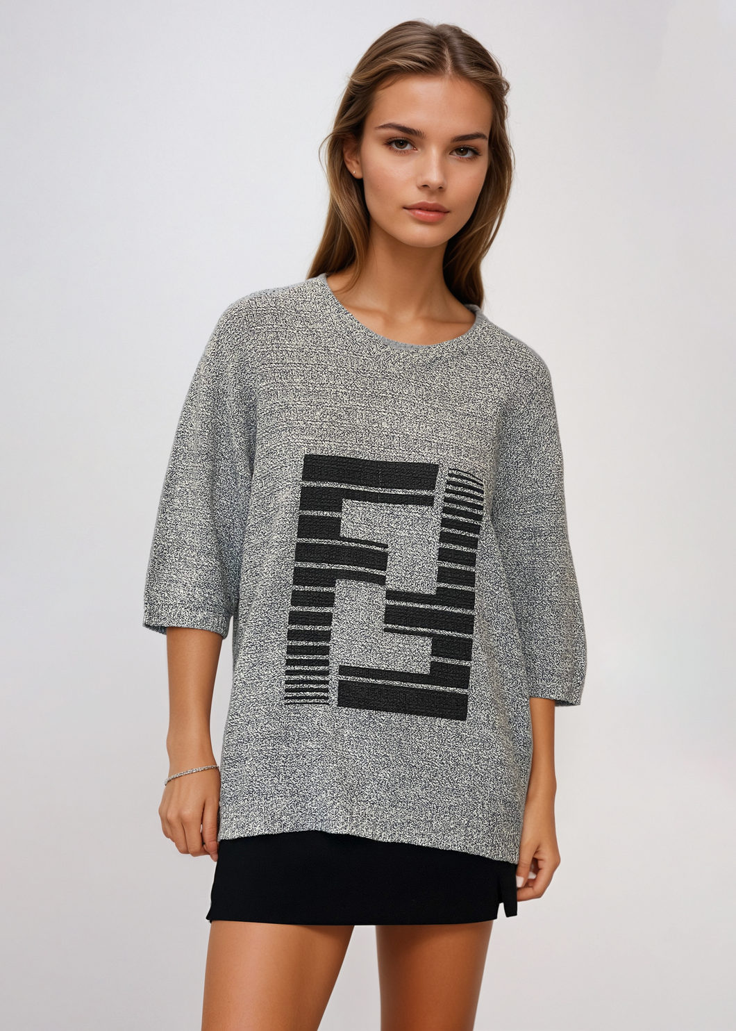 Fendi Grey FF Sweater Tee