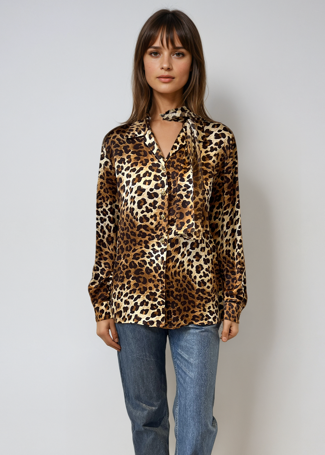 Escada Leopard Silk Blouse