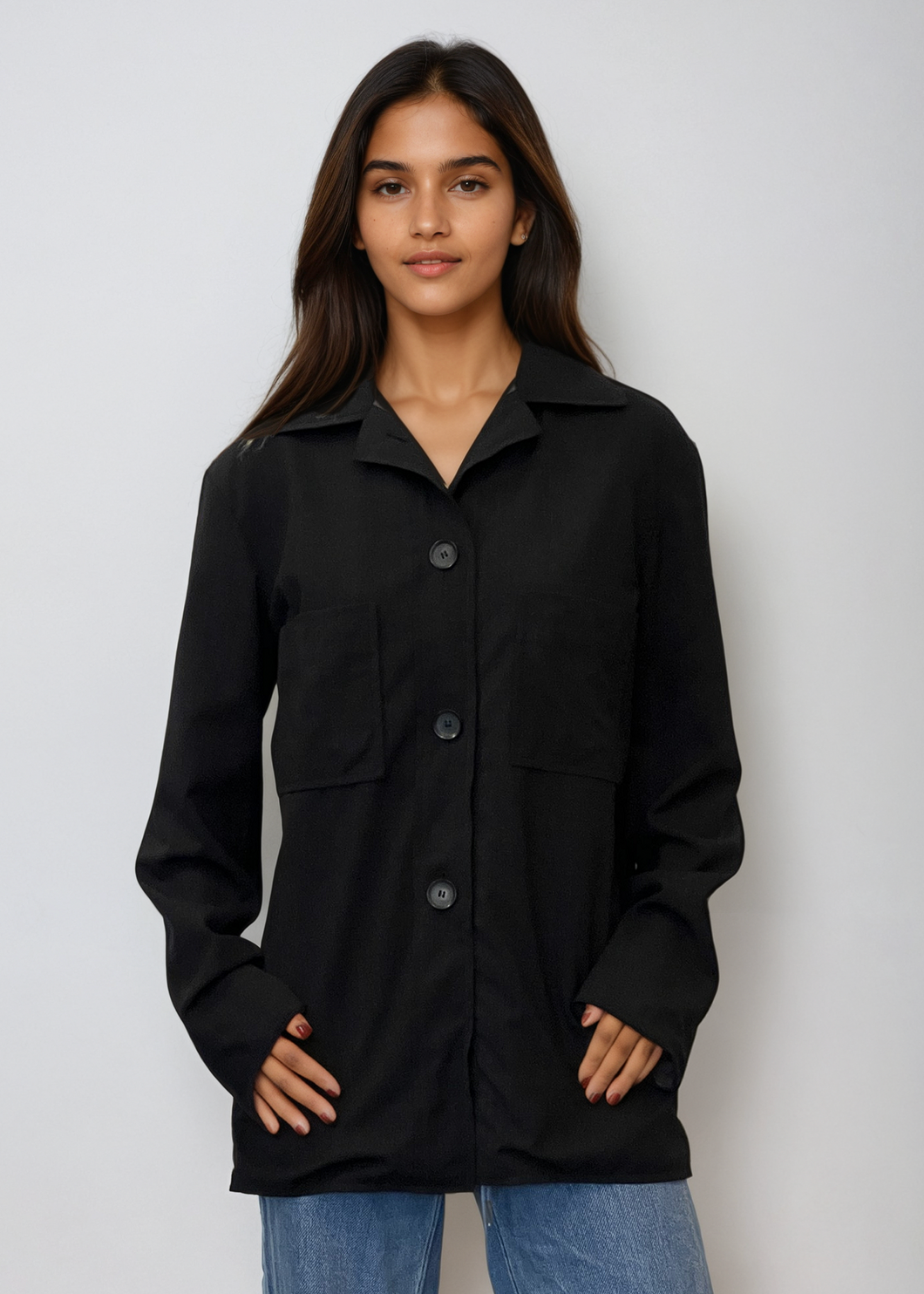 Jil Sander Black Button Down