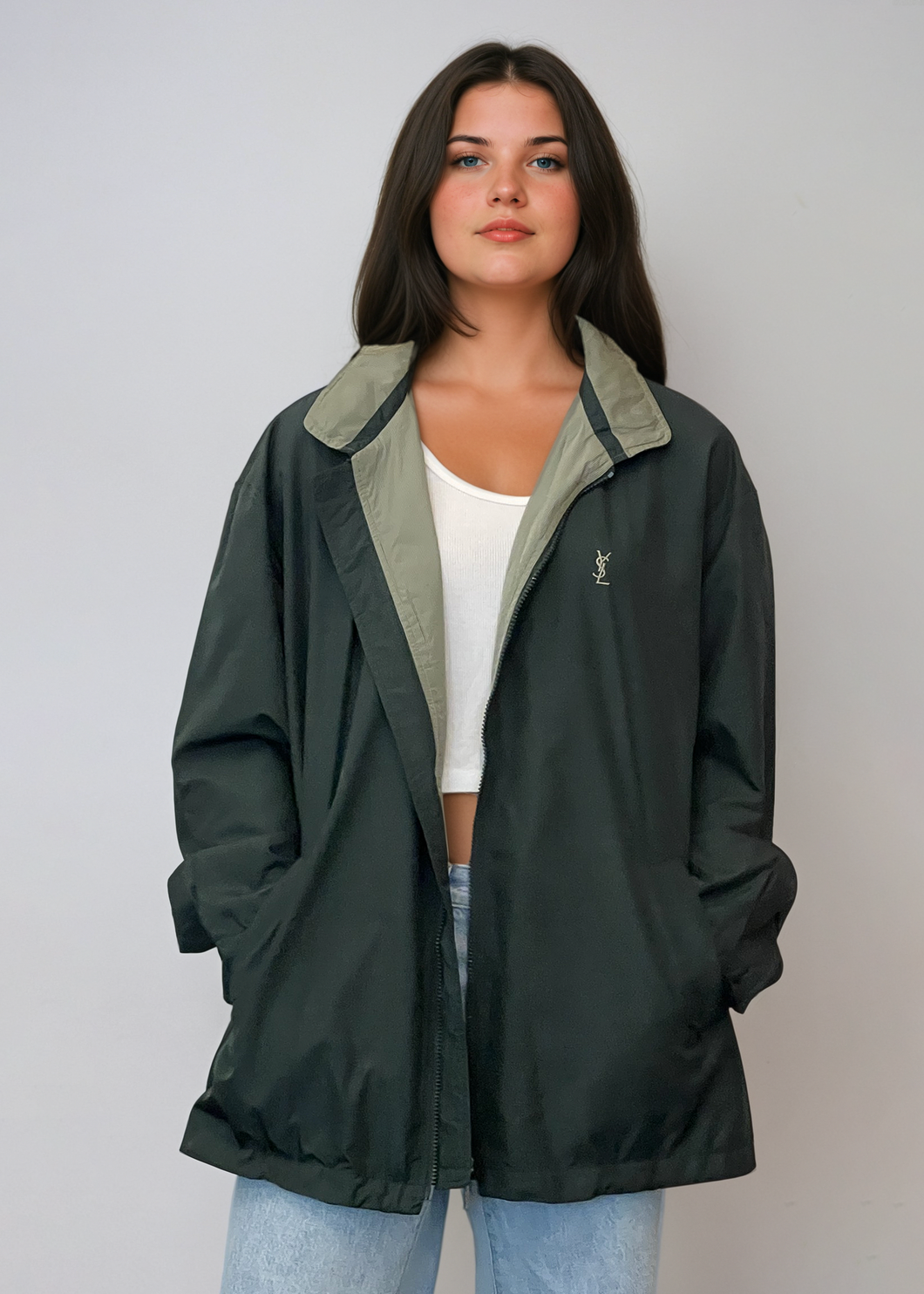 YSL Hunter Green Windbreaker