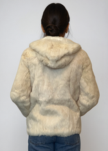 Load image into Gallery viewer, Ivory Pom Pom Fur Hooded Jacket
