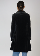 Load image into Gallery viewer, Black Velvet Coat
