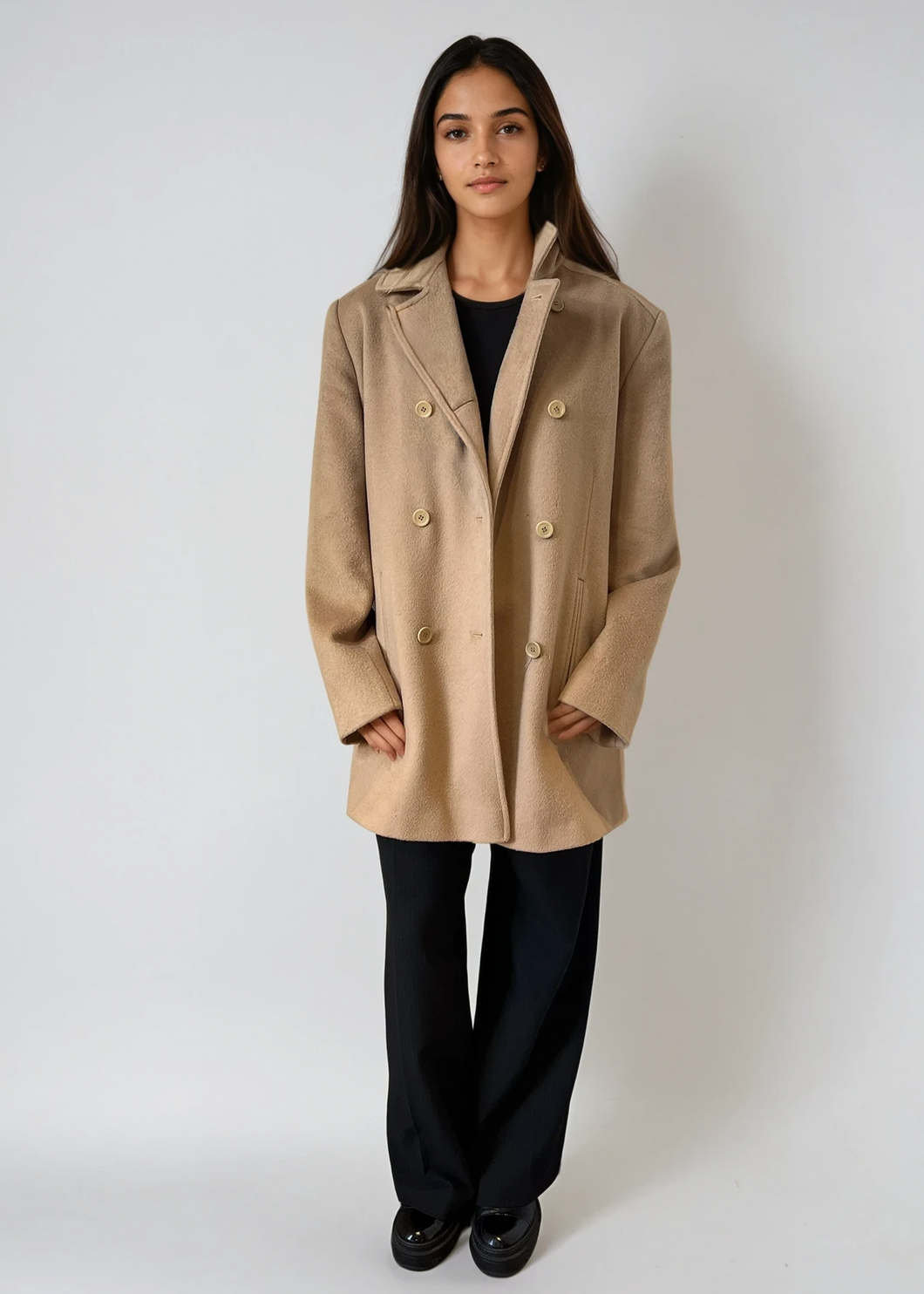 Calvin Klein Tan Wool Coat