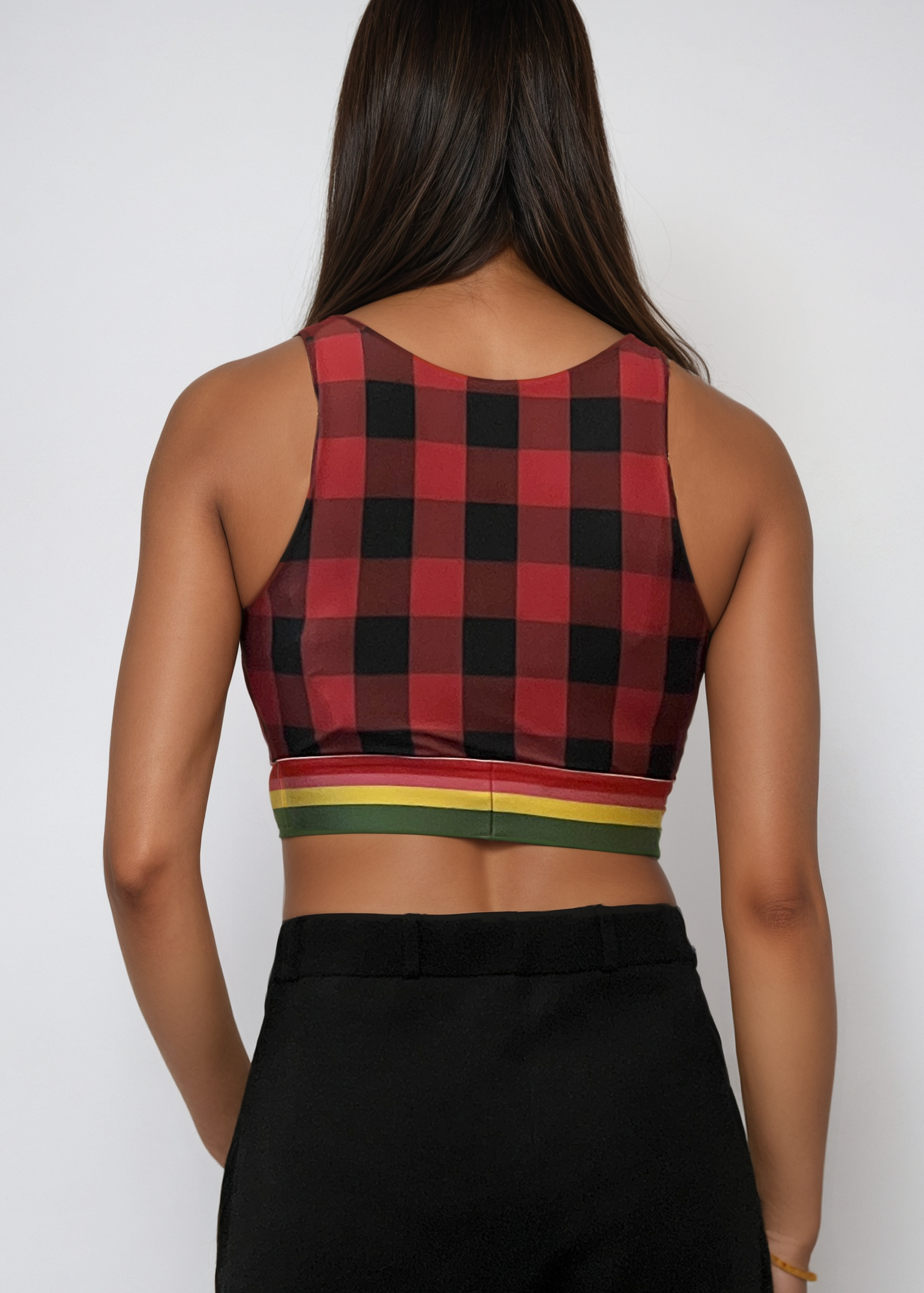 Palm Angels Plaid Crop Top