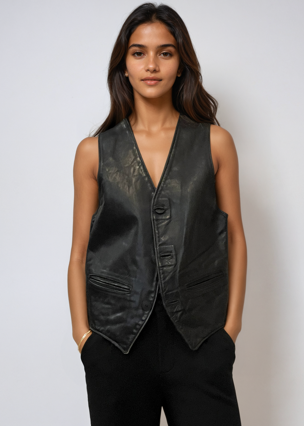 Black Leather Vest