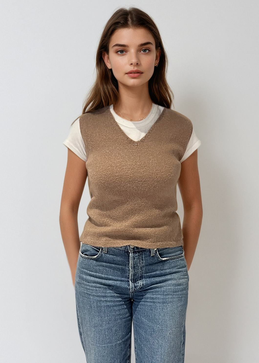 Chloe Tan Sweater Vest