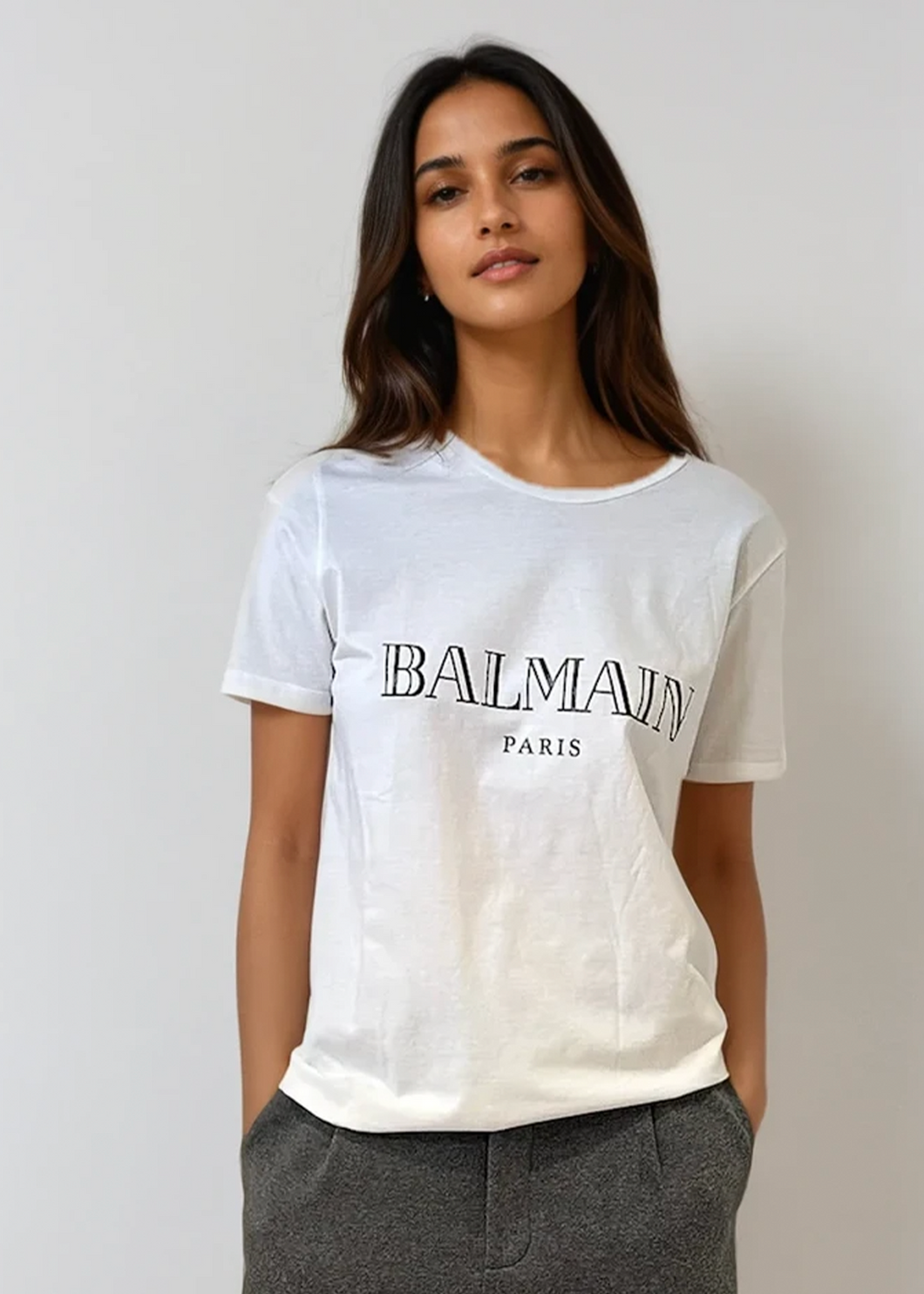 Balmain White and Black Tee