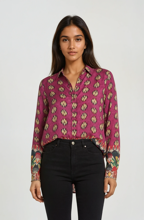 Etro Colorful Printed Silk Button Down