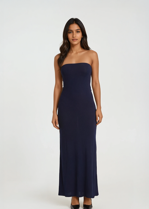 Yigal Azrouel Navy Strapless Gown