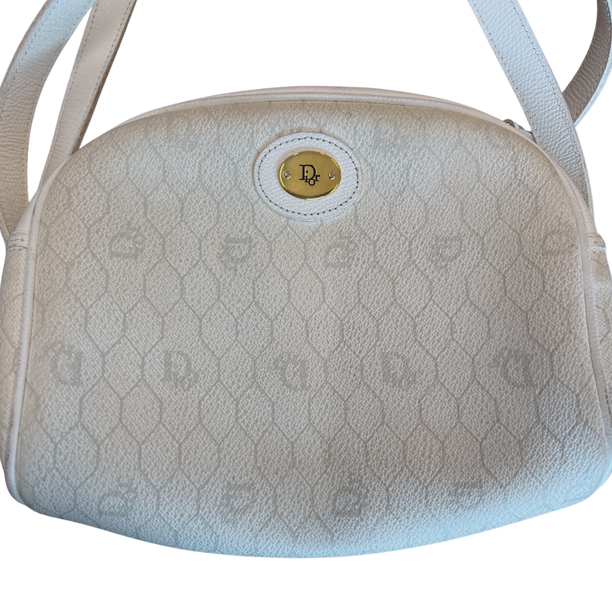 Dior White Honeycomb Crossbody