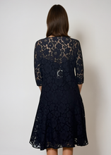 Load image into Gallery viewer, Carolina Herrera Navy Lace Dress
