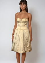 Load image into Gallery viewer, Oscar De La Renta Gold Midi Dress
