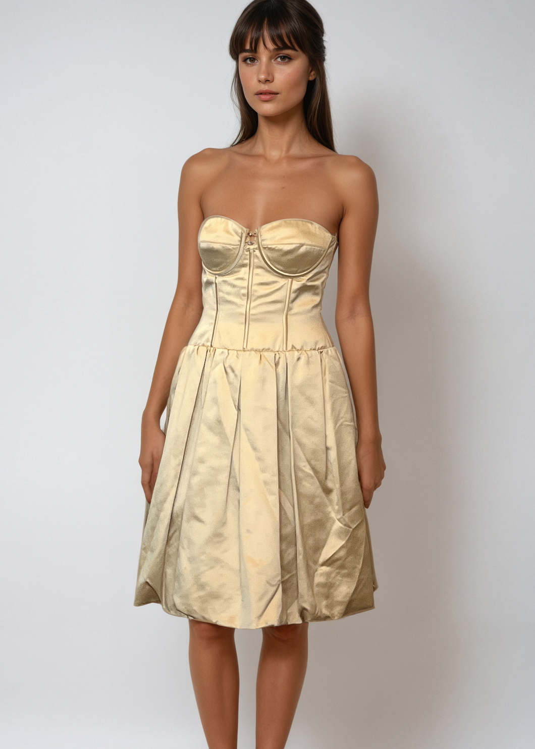 Oscar De La Renta Gold Midi Dress