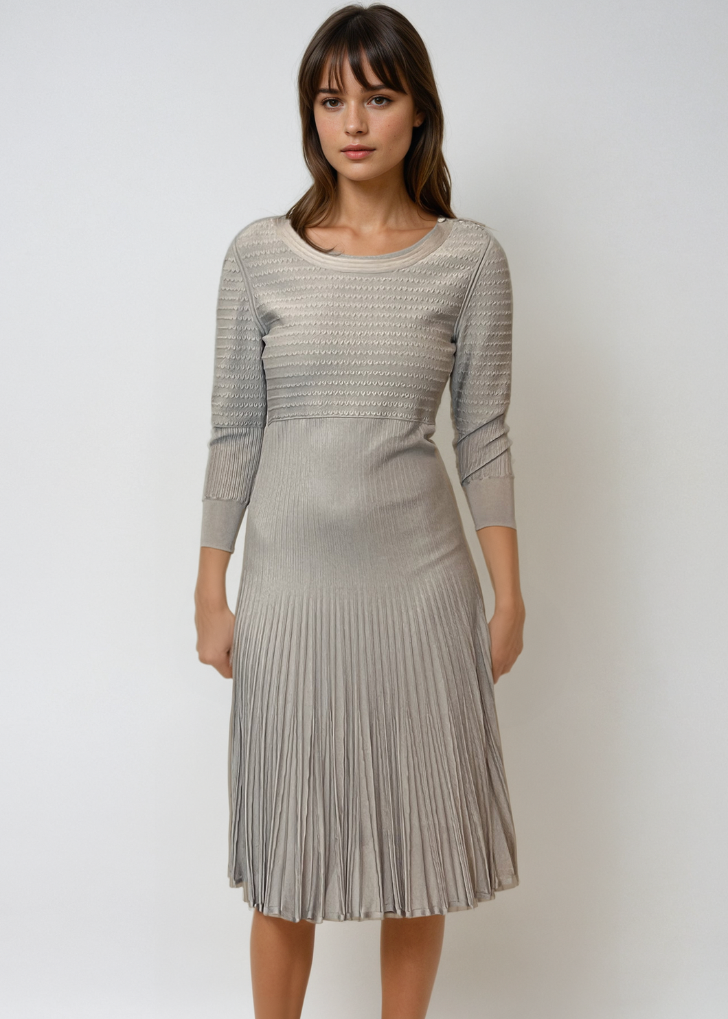 Chanel Silver Pleated Dress