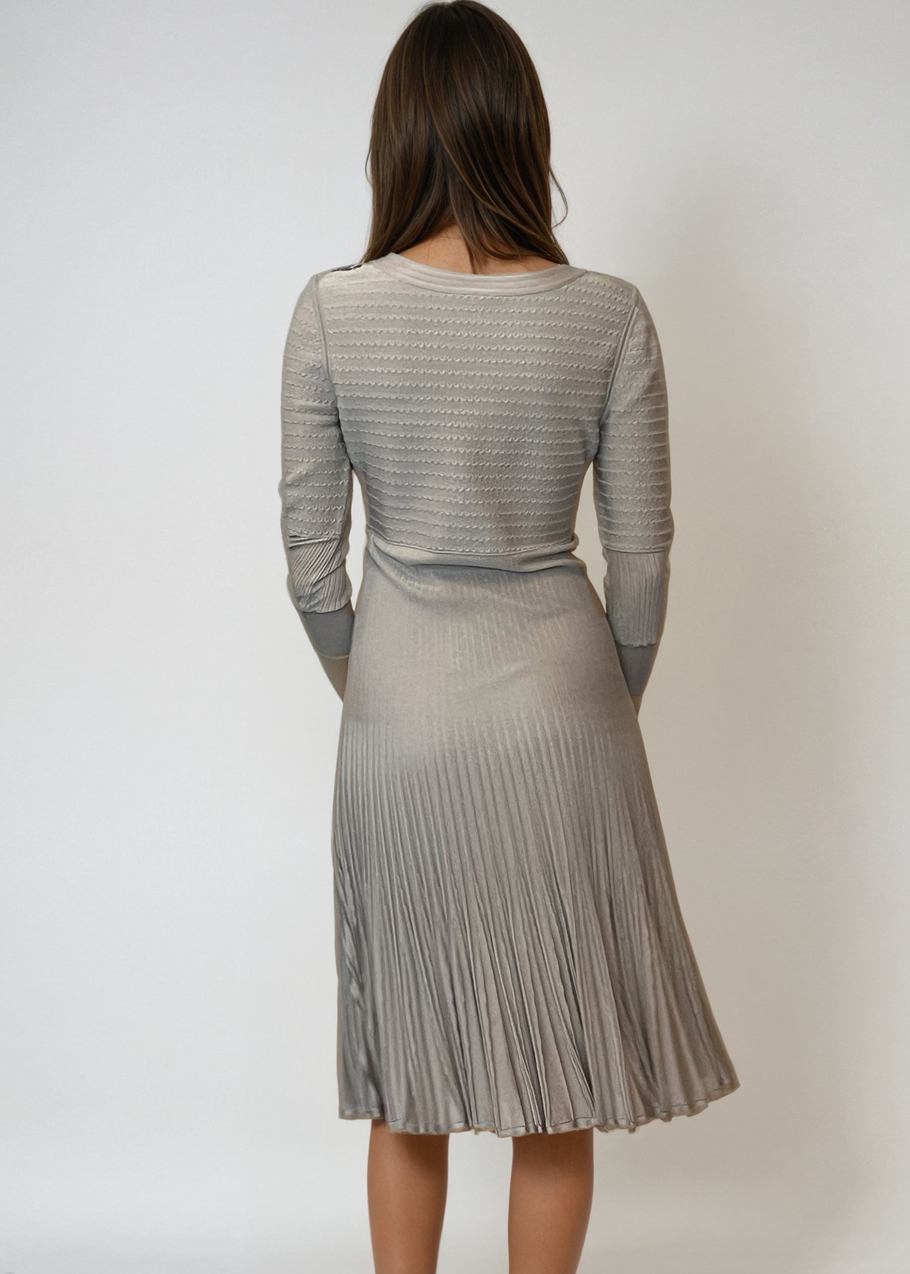 Chanel Silver Pleated Dress Chanel Silver Pleated Dress