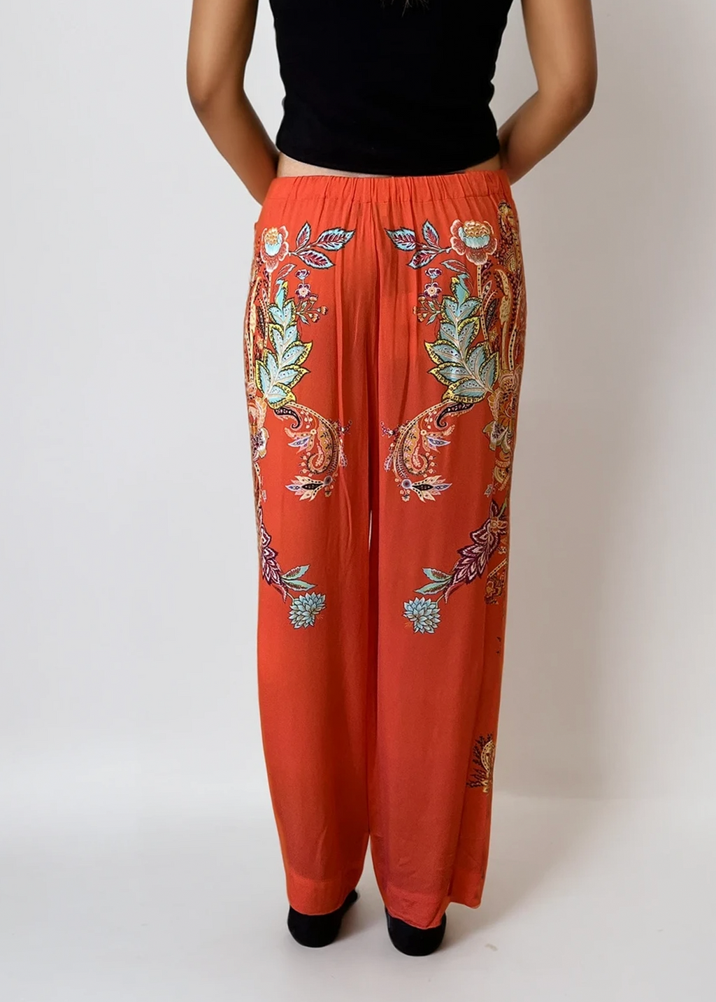 Etro Orange Floral Pants