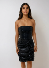 Load image into Gallery viewer, Armani Black Sequin Mini Dress
