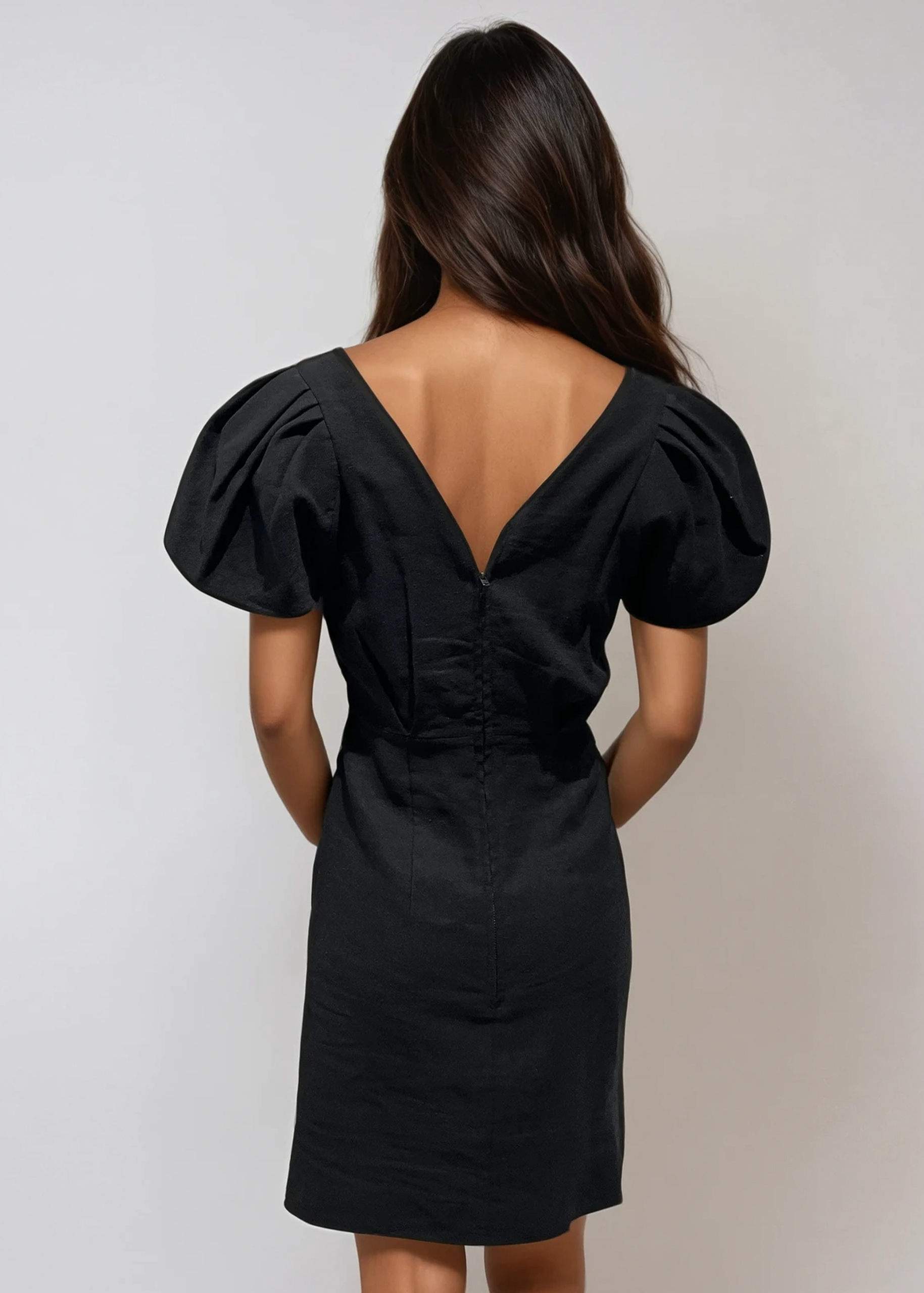 Isabel Marant Black Puff Sleeve Mini Dress