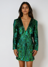 Load image into Gallery viewer, Balmain Green Sequin Mini Dress
