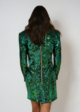 Load image into Gallery viewer, Balmain Green Sequin Mini Dress
