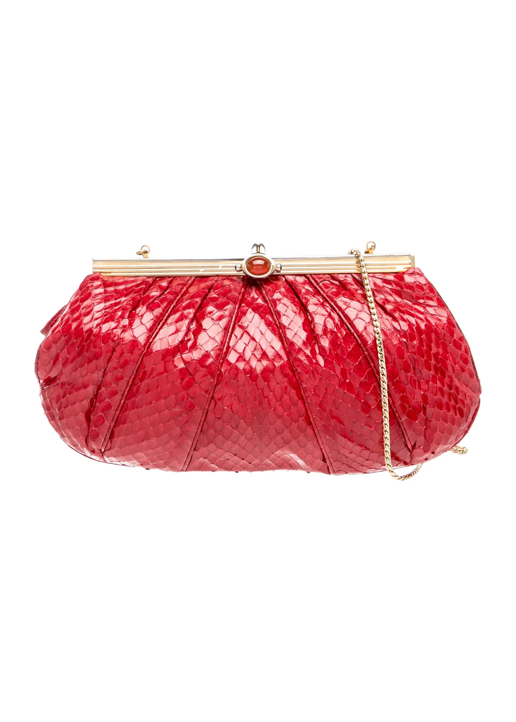 Judith Leiber Red Snakeskin Handbag
