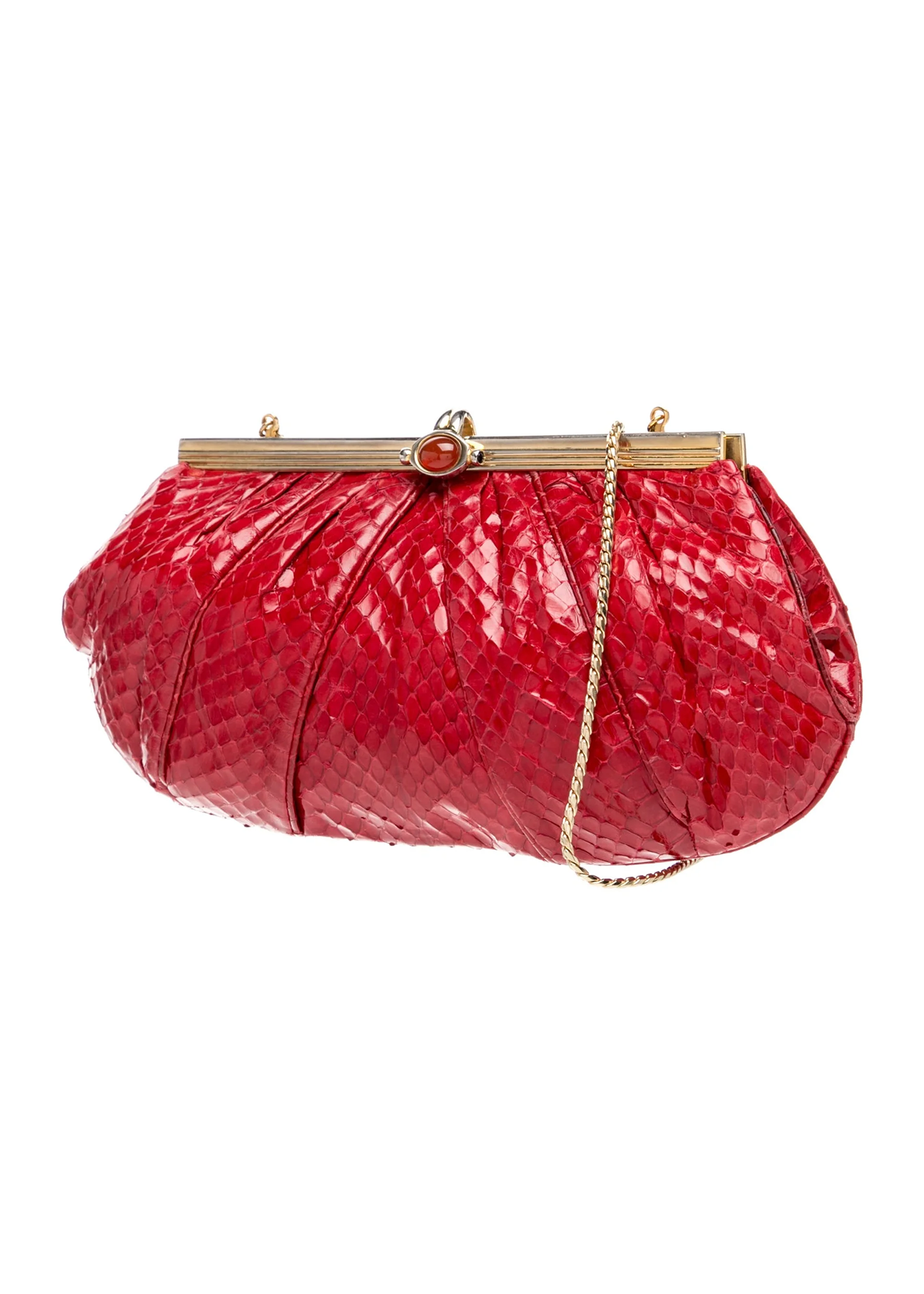 Judith Leiber Red Snakeskin Handbag